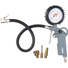 ABAC 3 Piece Tyre Inflator Gun for G-580 Compressor, Tyre Pressure Gauge Including Tyre Inflator with Pressure Gauge and 3 Valve Adapters, Max Pressure 8 Bar