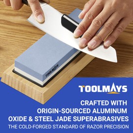 Whetstone Sharpening Stone Set, Dual Sided Grit 1000/6000 Knife Sharpener Set, Wet Stone Sharpening Kit with Nonslip Base, Angle Guide and Knife Holder (6pcs)