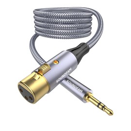 3.5mm to XLR,SOUNDFAM 3.5mm (Male) to XLR (Female) Conversion Cable Unbalanced Microphone Cable Conversion Cable for Microphone Speaker, Console, Power Amplifier, Tape Recorder, Cell Phone, Laptop,