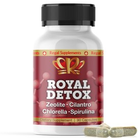Zeo Health Royal Detox - All-in-One Cleanse | Zeolite, Cilantro, Chlorella, Spirulina, Apple Pectin | Full Body, Liver, Colon Detox | Supports Energy, Mood, Immunity, Gut Health, Reduced Inflammation 90 Capsules
