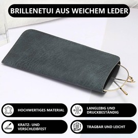 Dreamil Glasses Case Soft Pack of 3 PU Leather Glasses Case Portable Glasses Bag Sunglasses Case Protective Cover for Men and Women, Beige blue, black, brown