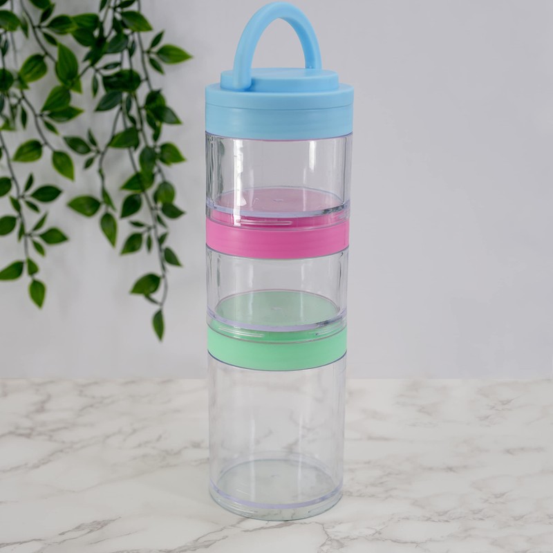 GEEZY Stackable Food Tower Container Kid Lunch Box 3 Pieces