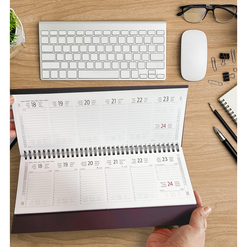 Weekly Desk Planner 2024 Office Home Work Appointment Organiser Hardback