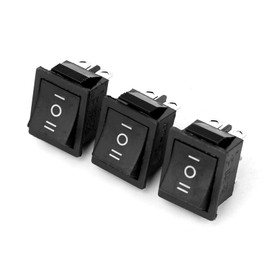 Ruimou 5Pcs AC 15A/250V 20A/125V On/Off/On Boat Rocker Switches, DPDT 6Pin 3 Position Balck Rocker Switch