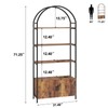 Jehiatek Arched Bookshelf, Bookcase with Doors Storage, 71 Inches Tall