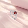INFUSEU January Birthstone Ring Red Stone Garnet Rings for Women