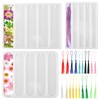3Pcs Bookmark Resin Mold Set,Silicone Bookmark Molds Kit with 20pcs