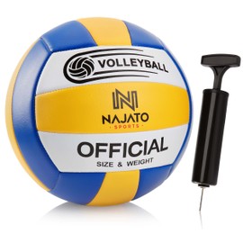 NAJATO Sports Volleyball - Beach Volleyball with Ball Pump - Durable Volleyball for Outdoor & Indoor Use