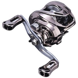 Bait Reel Casting Lightweight Long Cast Strong Magnet Brake Maximum Drag Force 6 kg Gear Ratio 6.3:1 for Lake River Sea Fishing/Freshwater Dual Use Fishing Reel (Silver Right Handle)