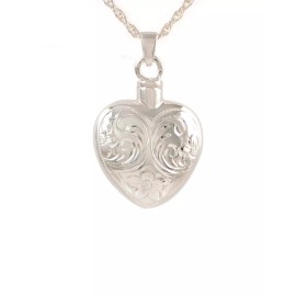 Memorial Heart Cremation Urn ash jewelry Sterling silver paws #183
