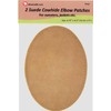 -2 Sew-on Large Natural Suede Leather Elbow Patches Size 4.75