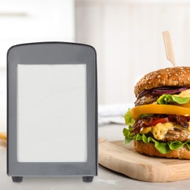 Relaxdays Napkin Dispenser Retro Metal Small Napkin Holder for Ice Cream Parlor, Café, Bistro, HBT: 15 x 9.5 x 11, Black