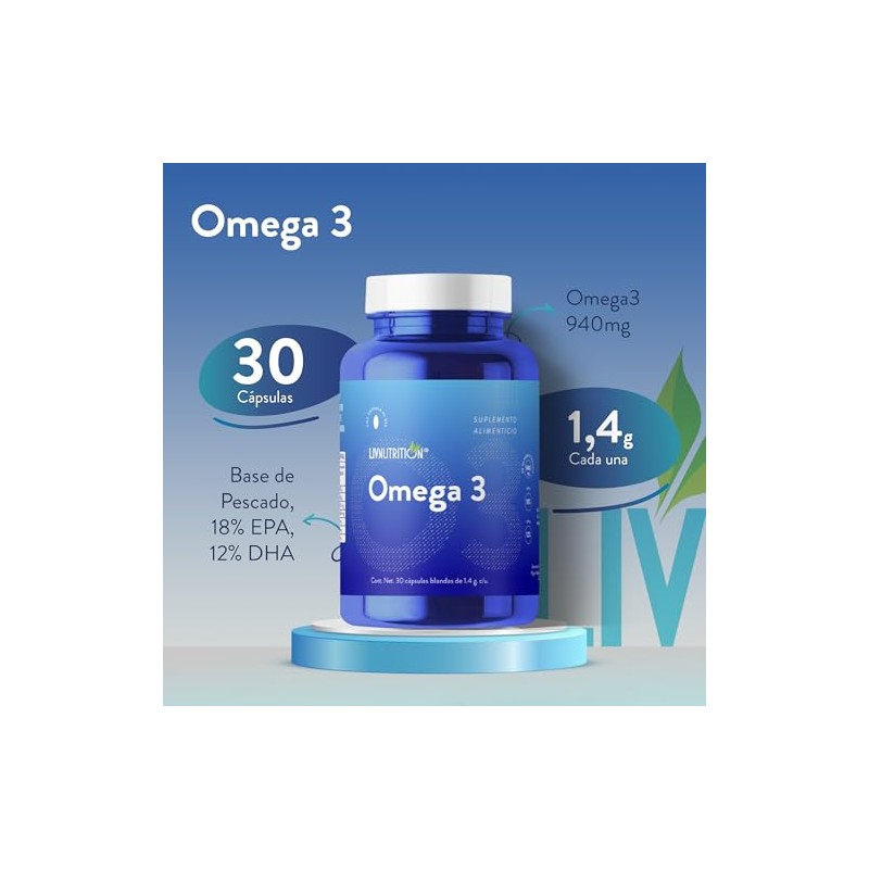 Liv Nutrition Omega Aceite Pescado Cápsulas Veganas Gluten Epa Dha