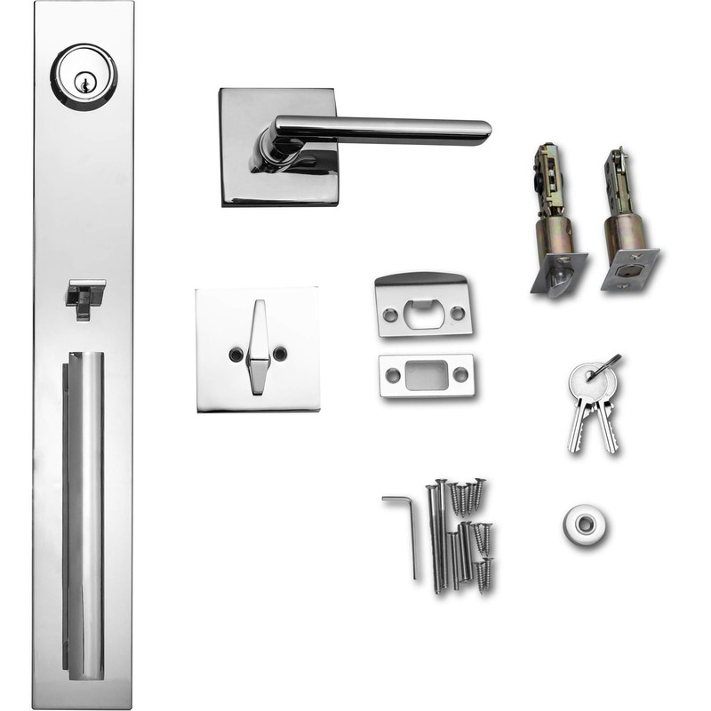 Berlin Modisch Full Escutcheon HandleSet Front Door Entry Handle and