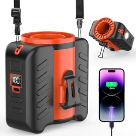 Humutan Powerful and Lightest Portable Waist Fan Clip on Belt with Strong Airflow, Wearable Personal Mini Neck Fan Rechargeable, 5 Speeds with Lights, 67H Cooling for Outdoor Camping Travel