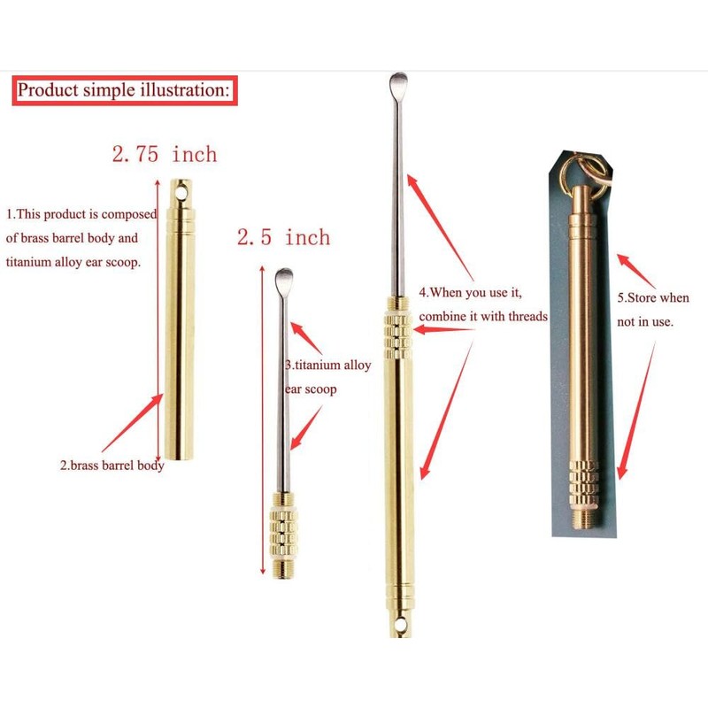 ONLYKXY Ear Wax Removal Tool,Folding Type Titanium Alloy Ear-Pick Cleaner