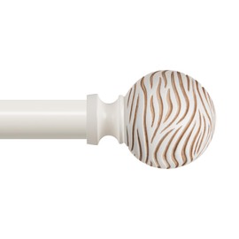 TKZTKZ White Curtain Rods for Windows 36 to 88:Imitation Wood Grain Coastal Heavy Duty Adjustable Curtain Rod,Farmhouse Boho Rustic Decorative Wooden Drapery Rods for Bedroom Living Room,Antique White