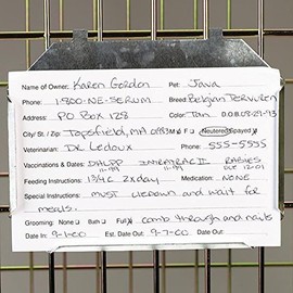 4 X 6 Metal Kennel Card Holders Display Pet Care ID Info Vet Dog Shelter Rescue(10 Holders)