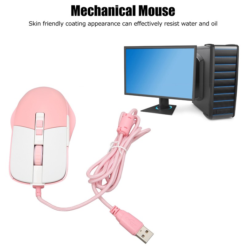 Wired Mouse Ergonomic Streamlined Cool RGB Optical Sensor Gaming Mechanical