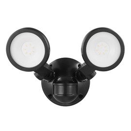 GLOBE 180-Degree 10 W Twin Head Black 1000 Lumens Hardwired Motion Sensor Integrated LED Security Flood Light, Spotlight, Outdoor, Outside House Lights