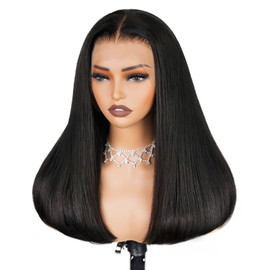 Arabella 13x4 Lace Front Wigs Human Hair Pre Plucked Pre Bleached Human Hair Wig 230% Density Frontal Wigs Human Hair Natural Wigs For Black Women(16 inch straight wig)