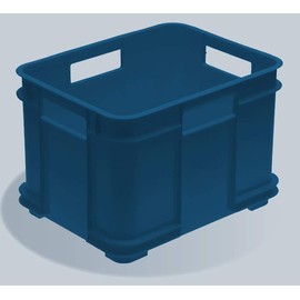 6 x 16 Litre Small Unibox Industrial Stacking Plastic Storage Boxes Containers Crates (Blue)