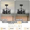 Rustic Semi Flush Mount Ceiling Light,3-Light E12 Base Living Room