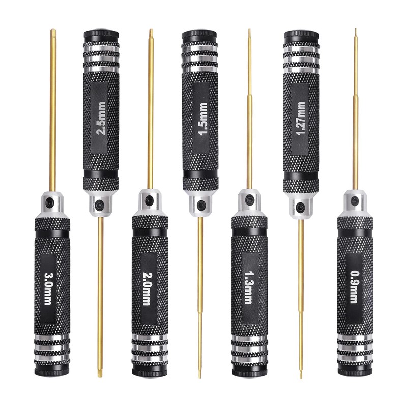 HobbyPark Hex Driver Set Hex Allen Screwdriver Kit Titanium 0.9mm/1.27mm/1.3mm/1.5mm/2.0mm/2.5mm/3.0mm