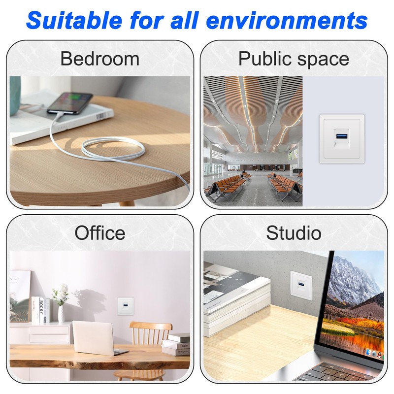 XMSJSIY USB 3.0 Keystone Jack Adds Adapter 5Gbps USB 3.0