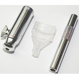 HEADNMORE® Snuff Set #25 HM5 Dispenser Silver + Funnel + Tube in Silver - 3 Pieces