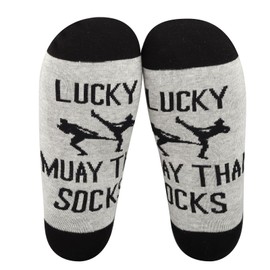JNIAP Lucky Muay Thai Socks Muay Thai Gifts Martial Arts Socks Muay Thai Coach Gifts Thai Boxing Socks, Muay Sock, Large