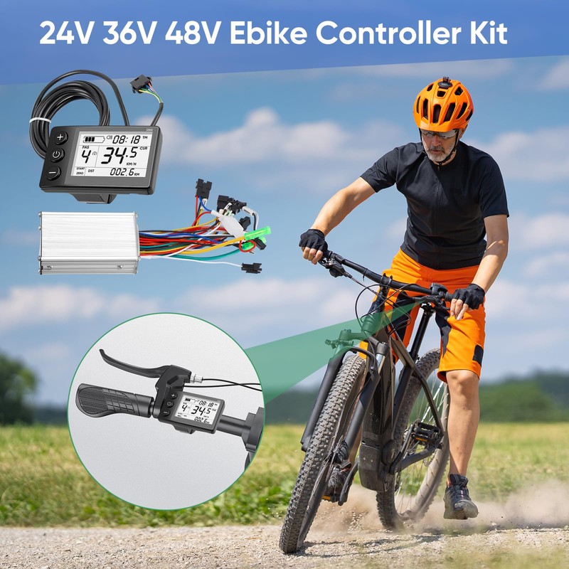 HuuppHip E-Bike Controller with Rainproof LCD Display,24V/36V 350W Brushless Motor