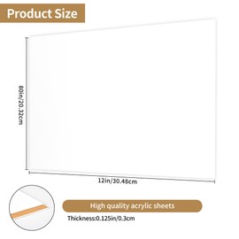 Lesnlok Matte White Acrylic Sheets 1/8 inch Thick 3mm 2 Pieces 8 x 12 Frosting Plexiglass Sheet,Suitable for Painting, Handicrafts, DIY Display Projects (2, Matte White, 8 x 12)