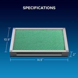 OMTech Activated Carbon Filter Set, 2 Piece Charcoal Replacement Air Filter Set for Fume Extractor Air Purifier, 15x11 in. Filter Replacement Set with Aluminum Alloy Frame for Smoke Fume Odor Chemical