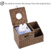 BTSKY Household Seagrass Facial Tissue Box With Two Side Storage