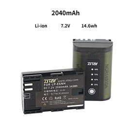 ZITAY LP-E6NH 2Pack Batteries and Fast Charger Station Compatible with Canon EOS R5, R6, 5D Mark II III IV, 5Ds, 6D, 6D Mark II, 7D, 7D Mark II, 60D, 70D, 80D, 90D Camera