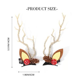 Christmas Hair Clips, Pack of 2 LED Luminous Antlers Hairpin, Christmas Antlers Hairpin, Hair Accessories Christmas Children, Christmas Hair Accessories, Christmas Gifts for Girls Women (C)