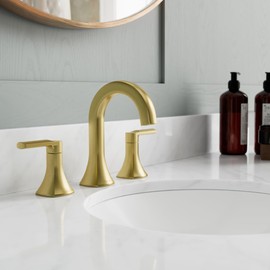 Pfister Vaneri Bathroom Sink Faucet, 8-Inch Widespread, 2-Handle, 3-Hole, Brushed Gold Finish, LF049VRIBG