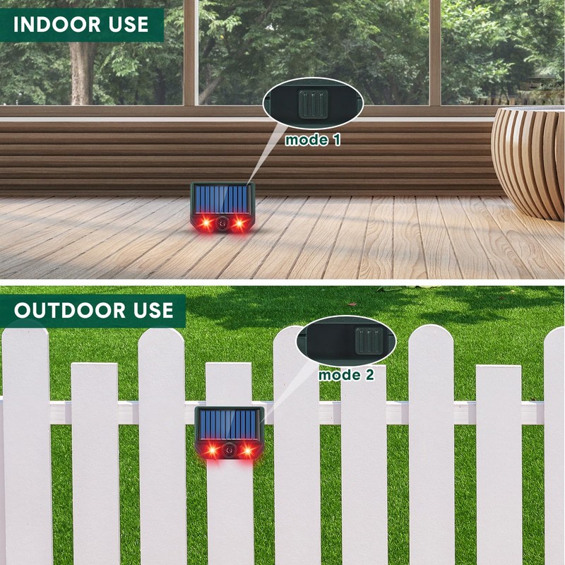 Qualirey 4 Pack Solar Ultrasonic Cat Repellent Outdoor Deer Repellent