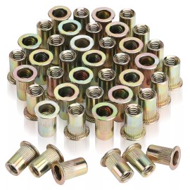WORKPRO 150Pcs Rivet Nuts, 1/4”-20 Zinc Plated Carbon Steel Rivnut Flat Head NEW