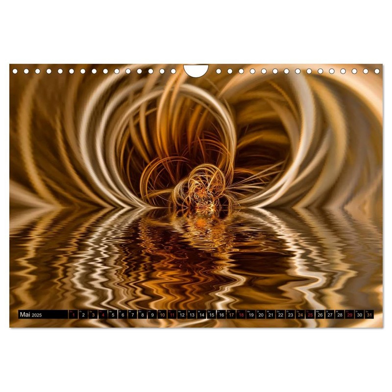 Spiegelungen - digitale Farbenspiele (Wandkalender 2025 DIN A4 quer), CALVENDO