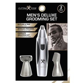Cutting Edge Grooming Set for Men, Includes Ear and Nose Hair Trimmer and Detail Trimmer, 3 Piece Grooming Kit for Men, Trim, Detail, Outline, Great for Travel