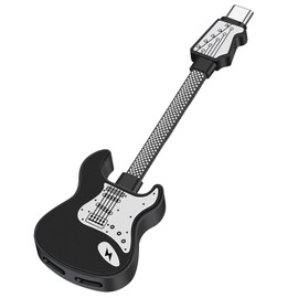 HLDInie USB Type C to Dual USB C Female Audio Connector Headphone and Type C Charging Adapter Splitter Music 2 in 1 Aux Cable (Black)