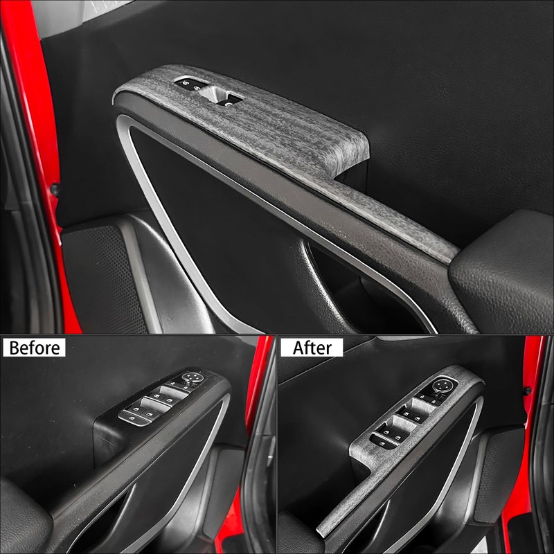 JUIVEEL Car Window Switch Panel Cover,Side Door Glass Lock Control