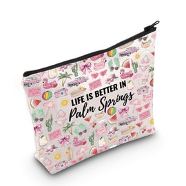 WCGXKO Palm Springs Gifts For Women Palm Springs Party Gift Life Is Better In Palm Springs Travel Gift Makeup Bag (Better In Palm Springs Bag)