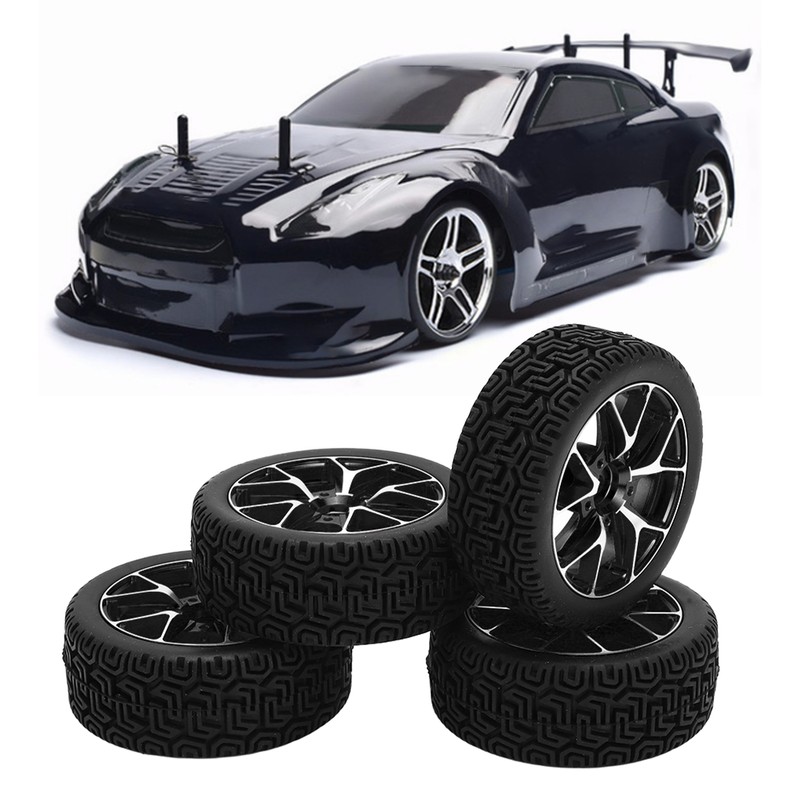 4Pcs Rubber Tires Aluminum Alloy Exquisite Simple Installation Tyres for