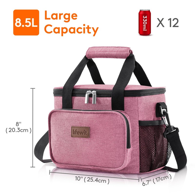 Lifewit Medium Lunch Bag 12-Can (8.5L) Insulated Lunch Box Soft