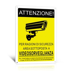 TAKULA CCTV Area Sign 10x7 Security Camera Sign Reflective Aluminum for Day and Night Visibility