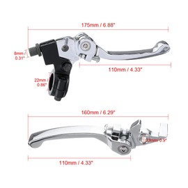 Ungfu Mall 1 Pair 7/8inch 22mm Handlebar Clutch Brake Folding Snap Lever For 125cc 140cc Pit Dirt Bike