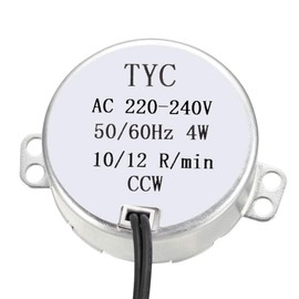 sourcing map Synchronous Synchron Motor Electric Synchron Motor Turntable Motor Cup Turner Motor AC 220-240V 10-12RPM 50-60Hz CCW 4W